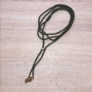 Vanessa Mooney Army Green Bolo Necklace